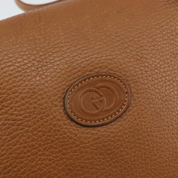 GUCCI Shoulder Bag Leather Brown Gold Auth - Picture 11 of 16